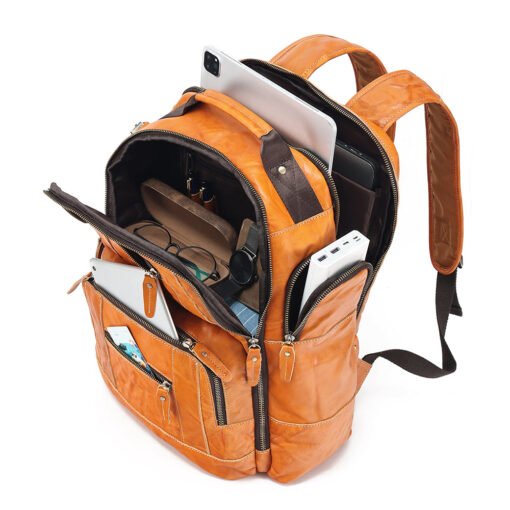 The Standard Leather Backpack Laptop Cowhide Leather Travel Bag