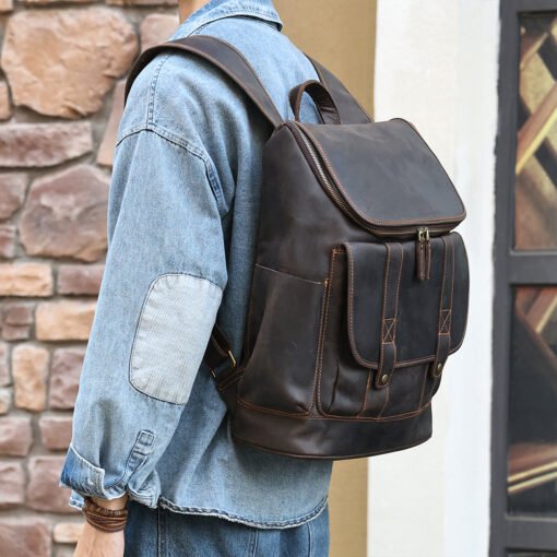 TheAureus ClassicLeatherBackpack 9