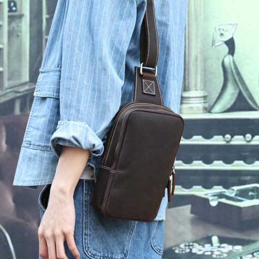 TheBlaze VintageLeatherSlingBag 13
