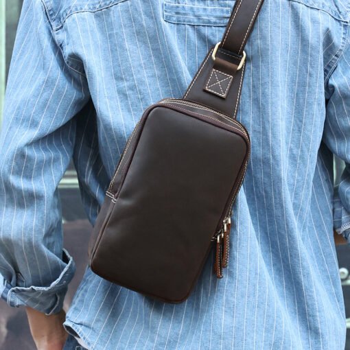 TheBlaze VintageLeatherSlingBag 15