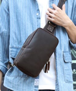 TheBlaze VintageLeatherSlingBag 17