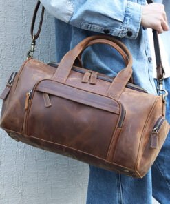 TheCarnelian VintageLeatherDuffleBag 1