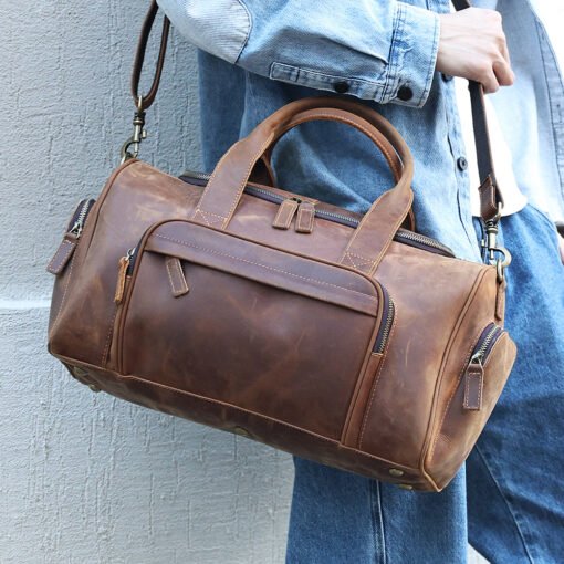 TheCarnelian VintageLeatherDuffleBag 1