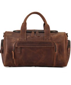 The Carnelian Vintage Leather Duffle Top Grain Cowhide Leather Bag