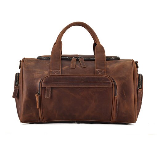 The Carnelian Vintage Leather Duffle Top Grain Cowhide Leather Bag
