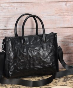 TheJett Men sBlackLeatherBriefcase 18