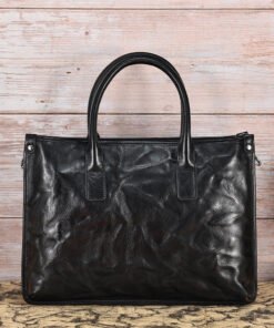 TheJett Men sBlackLeatherBriefcase 2