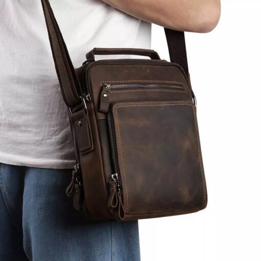 TheManBagTheRealLeatherCompanyLeatherMessengerBagWorn