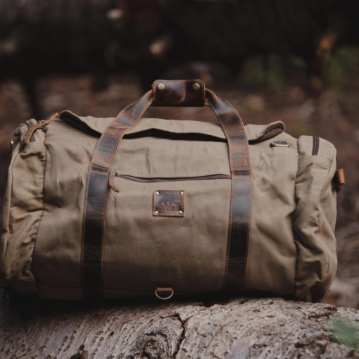 TheNomad Men sWaxedCanvas Full GrainLeatherDuffelBag 1