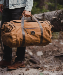 TheNomad Men sWaxedCanvas Full GrainLeatherDuffelBag 10