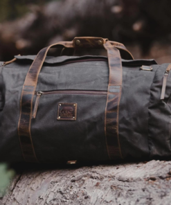 TheNomad Men sWaxedCanvas Full GrainLeatherDuffelBag 11