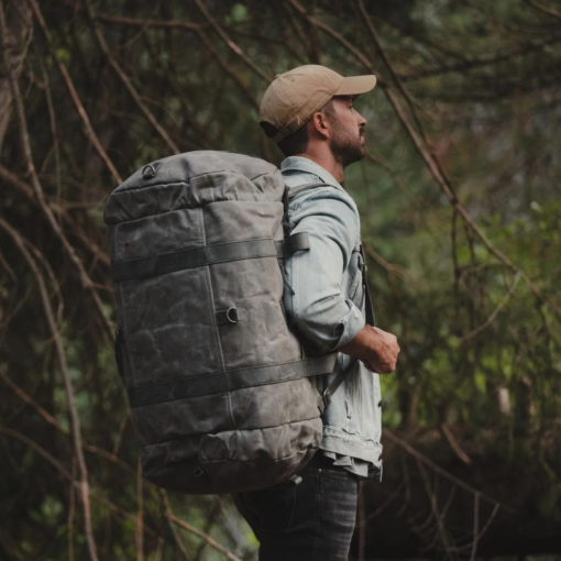 TheNomad Men sWaxedCanvas Full GrainLeatherDuffelBag 2
