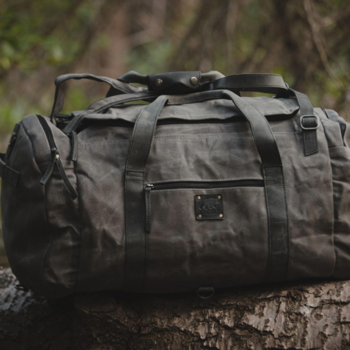 TheNomad Men sWaxedCanvas Full GrainLeatherDuffelBag 3