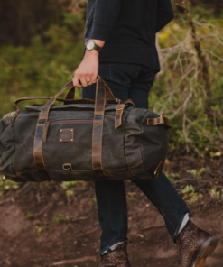 TheNomad Men sWaxedCanvas Full GrainLeatherDuffelBag 4