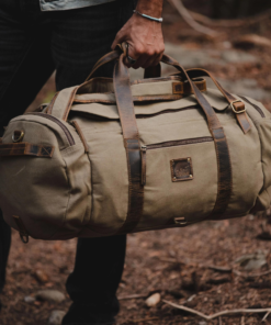 TheNomad Men sWaxedCanvas Full GrainLeatherDuffelBag 5