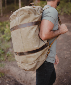 TheNomad Men sWaxedCanvas Full GrainLeatherDuffelBag 6