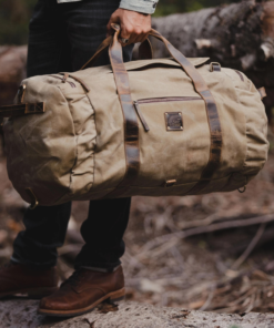 TheNomad Men sWaxedCanvas Full GrainLeatherDuffelBag 8