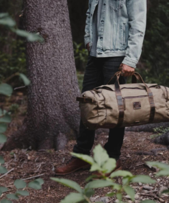TheNomad Men sWaxedCanvas Full GrainLeatherDuffelBag 9