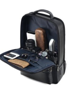 TheNyx TopGrainBlackLeatherBagforSchool College 13