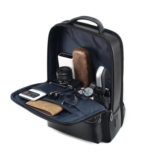 TheNyx TopGrainBlackLeatherBagforSchool College 13