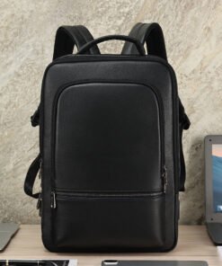 TheNyx TopGrainBlackLeatherBagforSchool College 16