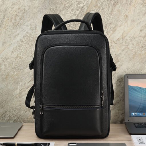 TheNyx TopGrainBlackLeatherBagforSchool College 16
