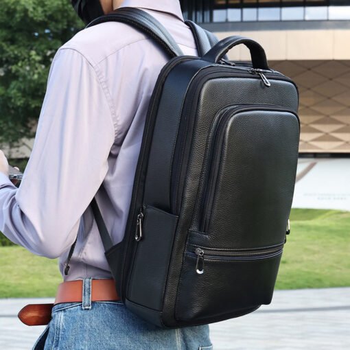 TheNyx TopGrainBlackLeatherBagforSchool College 21