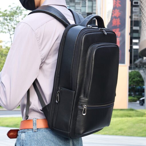 TheNyx TopGrainBlackLeatherBagforSchool College 25