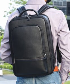 TheNyx TopGrainBlackLeatherBagforSchool College 27
