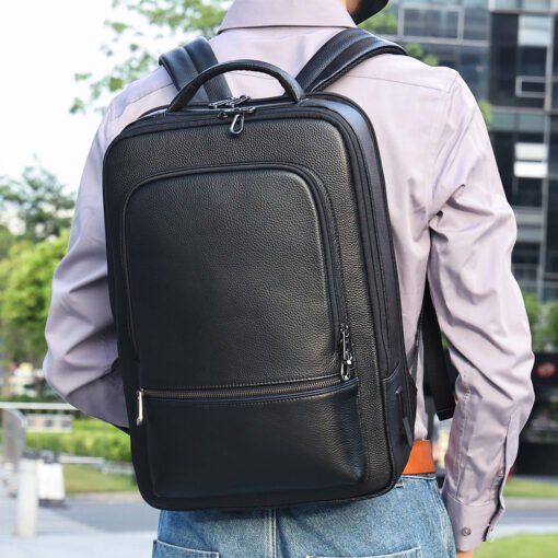TheNyx TopGrainBlackLeatherBagforSchool College 27