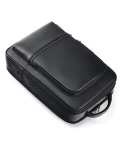 TheNyx TopGrainBlackLeatherBagforSchool College 9