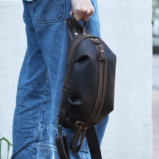 The Oreste Genuine Cowhide Chest Crossbody Leather Bag