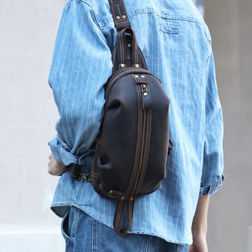 TheOreste ClassicLeatherSlingBagforMen 17