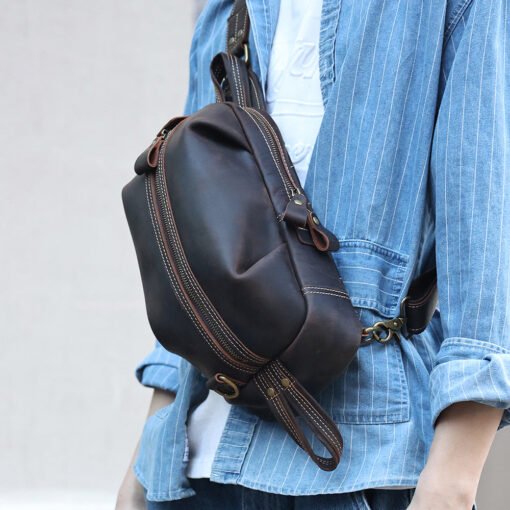 TheOreste ClassicLeatherSlingBagforMen 20