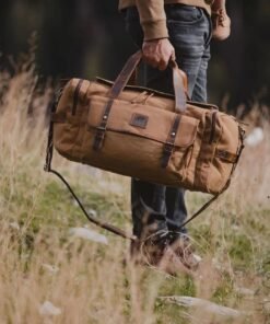 TheWasatch WaxedCanvasandFull GrainLeatherDuffelBagforMen 12
