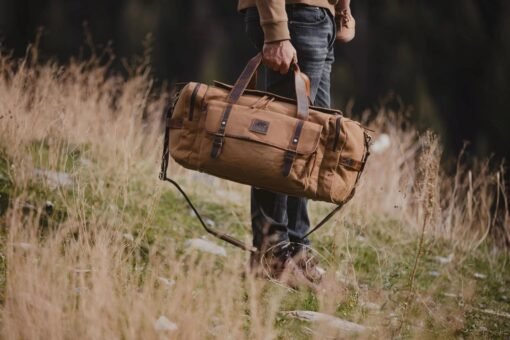 TheWasatch WaxedCanvasandFull GrainLeatherDuffelBagforMen 12