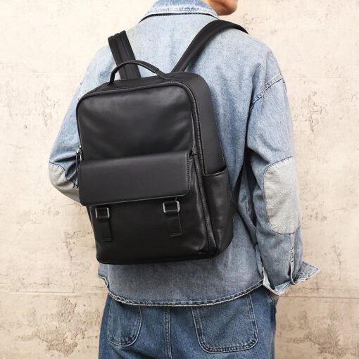 TheZilla BlackLeatherBackpackforMen 14