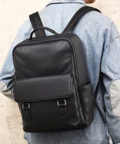 TheZilla BlackLeatherBackpackforMen 15