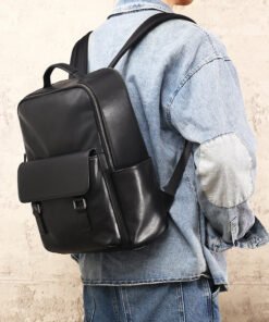 TheZilla BlackLeatherBackpackforMen 16