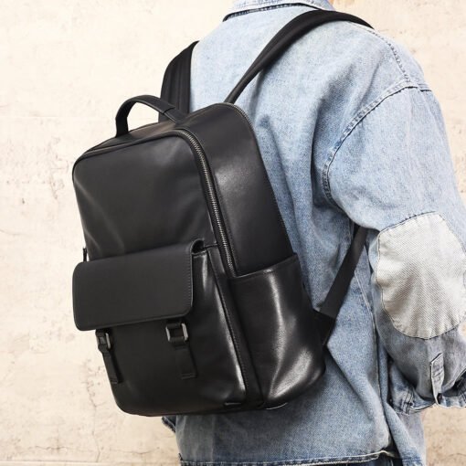 TheZilla BlackLeatherBackpackforMen 17