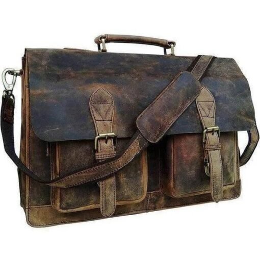 classy leather the distressed leather messenger bag briefcase 18 inch laptop