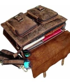 classy leather the distressed leather messenger bag briefcase 18 inch laptop open