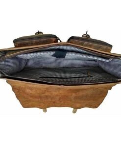 classy leather the distressed leather messenger bag briefcase 18 inch laptop open empty