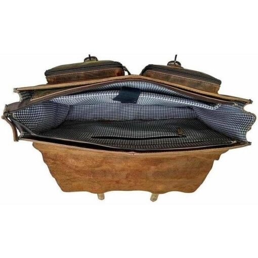 classy leather the distressed leather messenger bag briefcase 18 inch laptop open empty