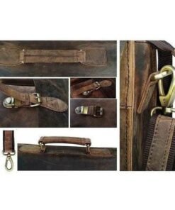The Distressed Removable Strap Briefcase Full Grain Buffalo Leather Bag
