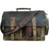 The Distressed Removable Strap Briefcase Full Grain Buffalo Leather Bag