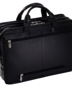 The Hubbard Double Compartments Laptop Briefcase Top-Grain Cowhide Leather Bag