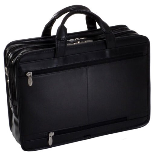 The Hubbard Double Compartments Laptop Briefcase Top-Grain Cowhide Leather Bag