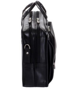 hubbard leather laptop briefcase for men top grain leather black side