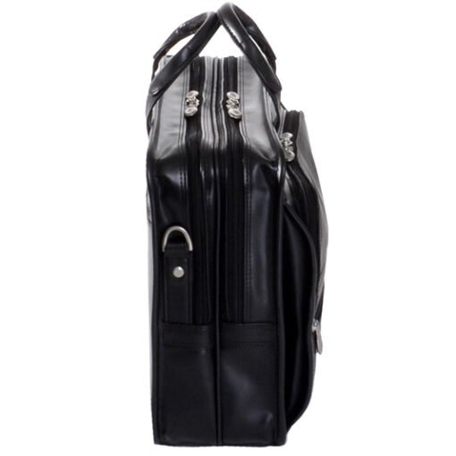 hubbard leather laptop briefcase for men top grain leather black side